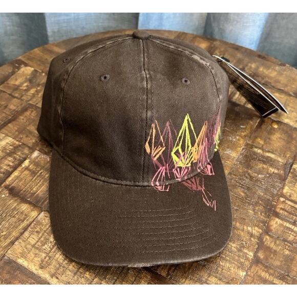 VOLCOM hat flexfit fitted brown Distressed Baseball cap Size Xsmall - Picture 8 of 16